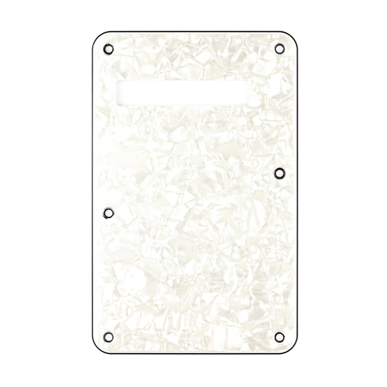 Fender Modern Stratocaster Tremolo Backplate, 4-Ply White Moto