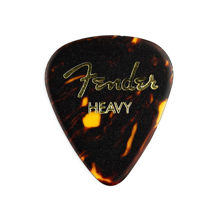 Fender 351 Classic Celluloid Tortoise Shell Plectrums, 12-Pack, Heavy