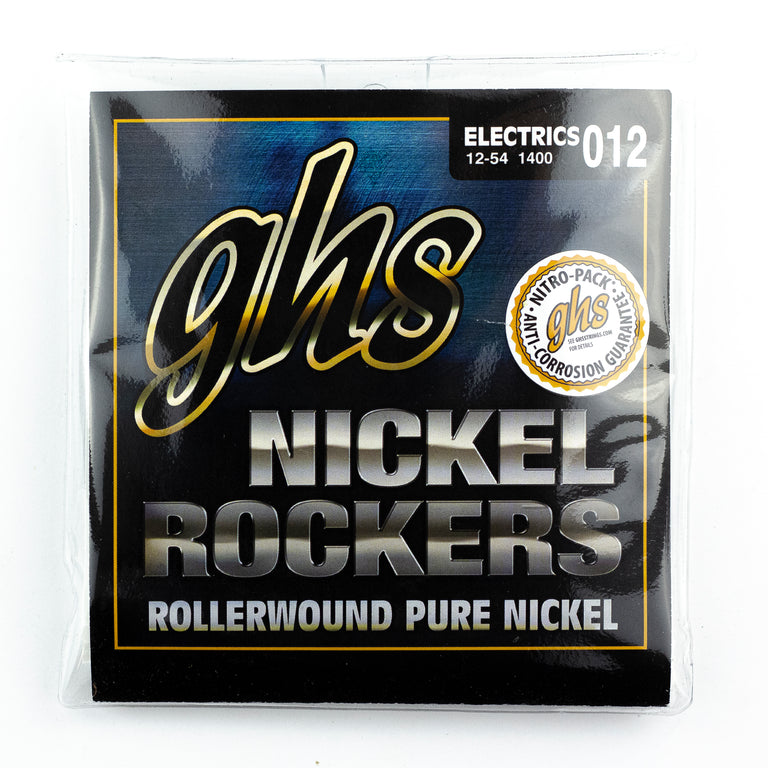 GHS Nickel Rockers Pure Nickel Rollerwound 12-54 Electric Guitar Strings