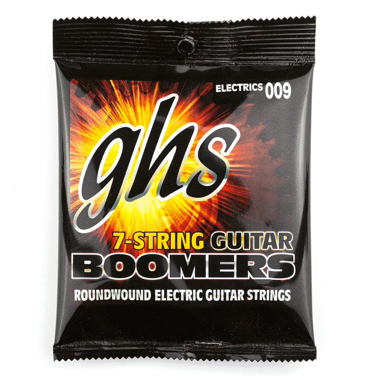 GHS Boomers Dynamite Nickel 7-String 9-62 Electric Guitar Strings, Custom Light