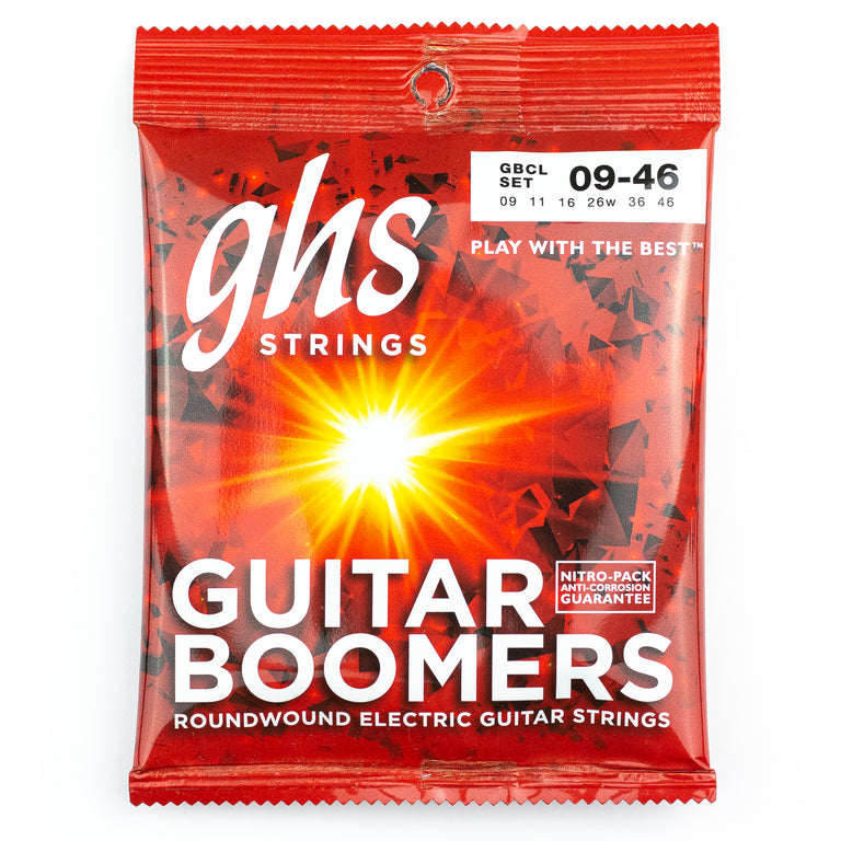 GHS Boomers Dynamite Nickel Alloy 9-46 Electric Guitar Strings, Custom Light