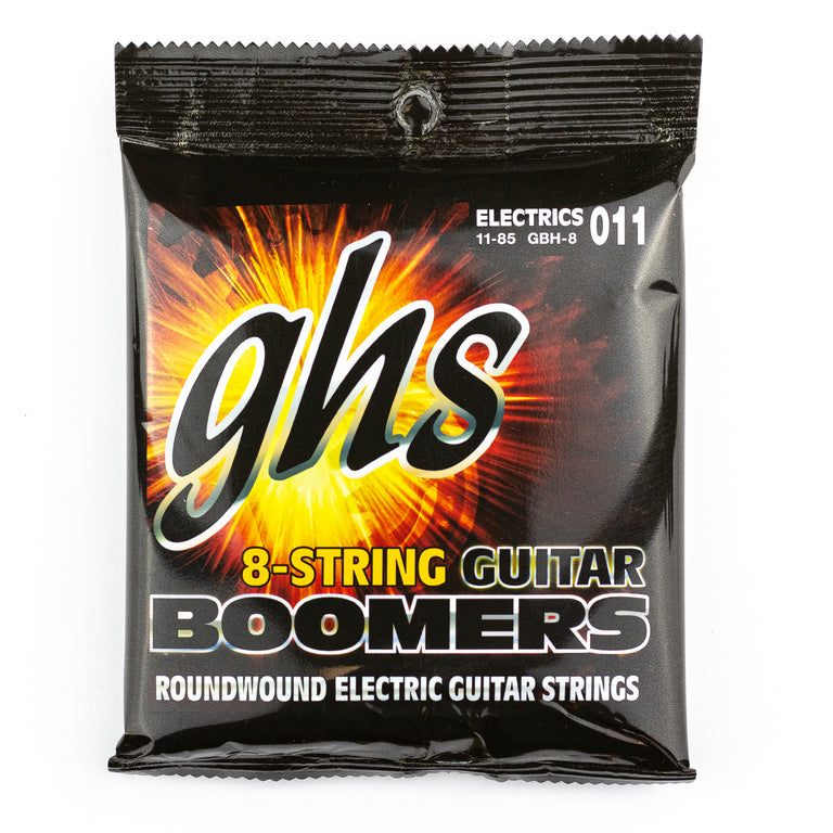 GHS Boomers Dynamite Nickel Alloy 8-String 11-85 Electric Guitar Strings, Heavy