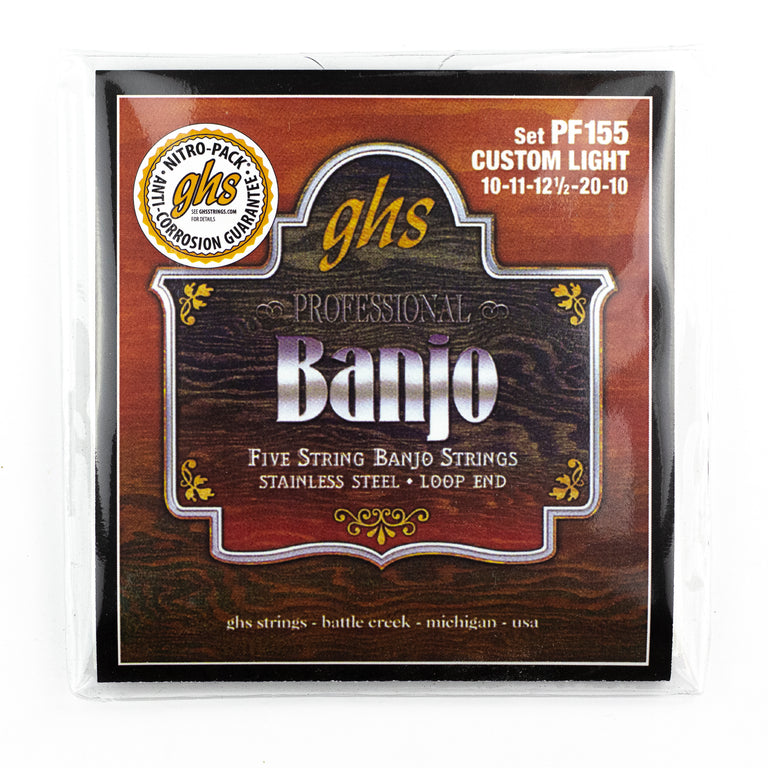 GHS Banjo PF-155 Stainless Steel Loop End 5-String 10-20