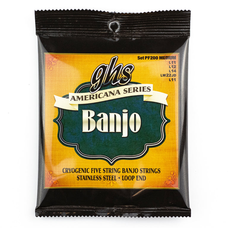 GHS Americana Stainless Steel Banjo Strings 11-22 Medium, Loop End
