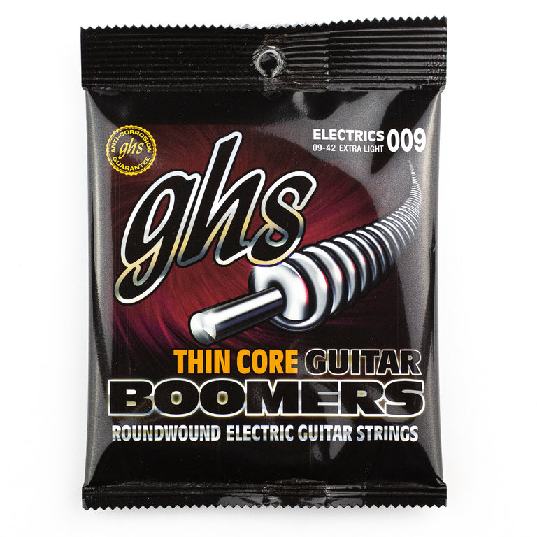 GHS Thin Core Boomers Nickel-Plated Steel 9-42 Electric Guitar Strings, Extra Light