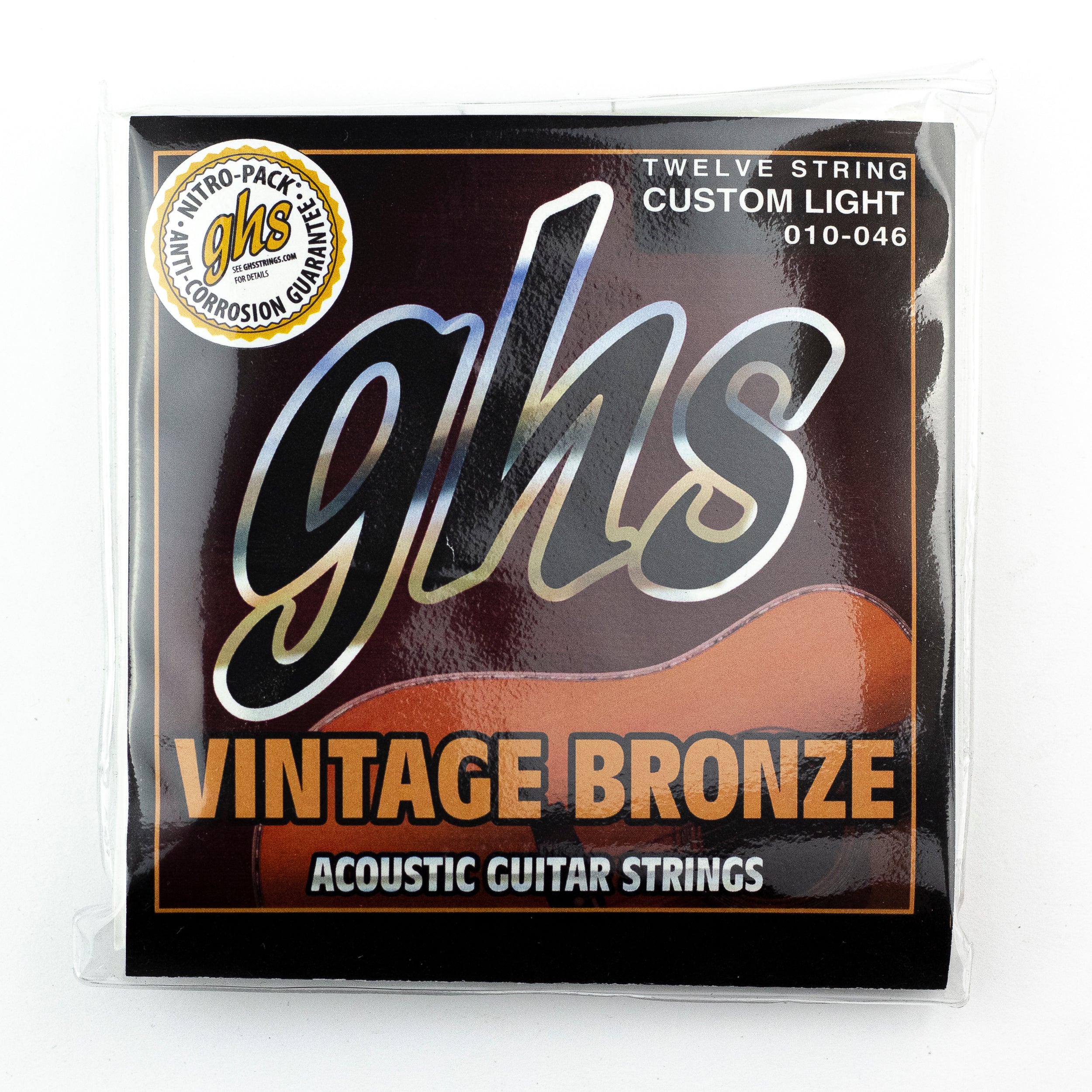 GHS Vintage Bronze 85/15 Bronze 12-String 10-46 Acoustic Guitar Strings
