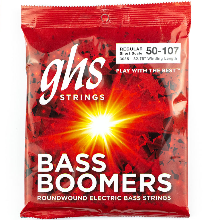 GHS Bass Boomers Nickel Wound 50-107 Bass Guitar Strings, Short Scale [3035S]