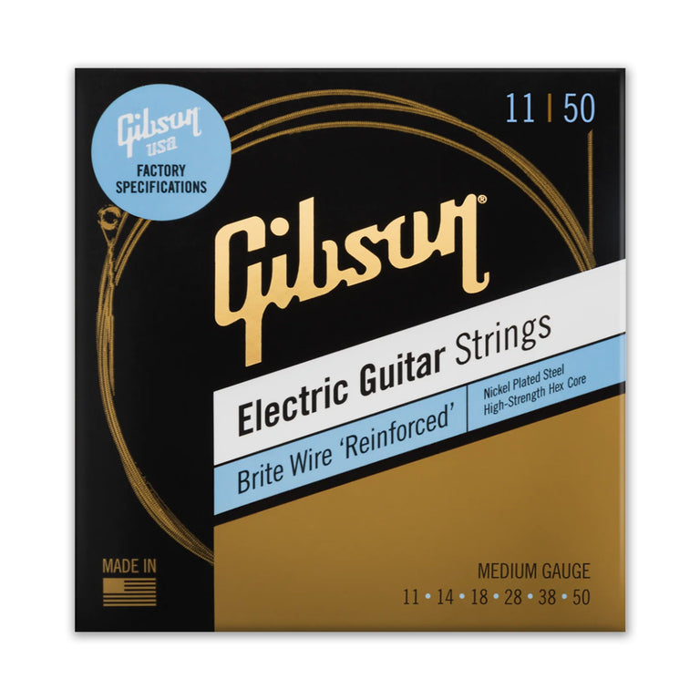 Gibson Brite Wire Reinforced 11-50 Electric Guitar Strings, Medium