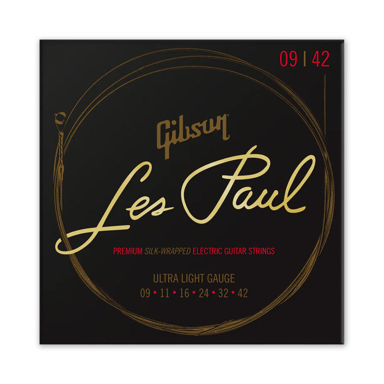 Gibson Les Paul Premium Pure Nickel 9-42 Electric Guitar Strings, Ultra-Light