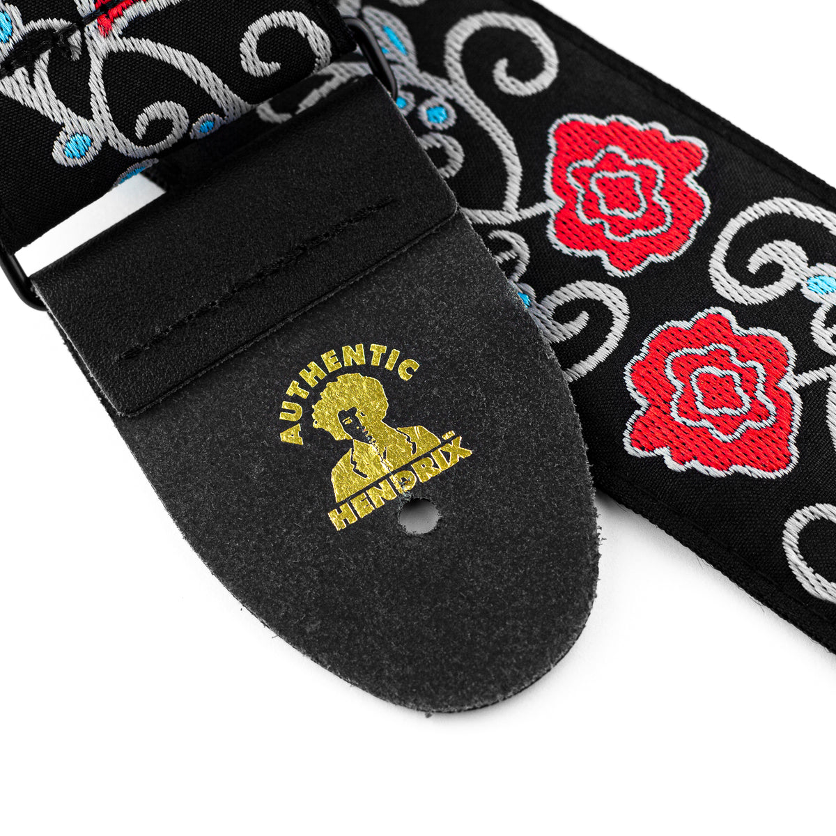 Jim Dunlop JH17 Jimi Hendrix Monterey Inverse Guitar Strap, Black/Red ...