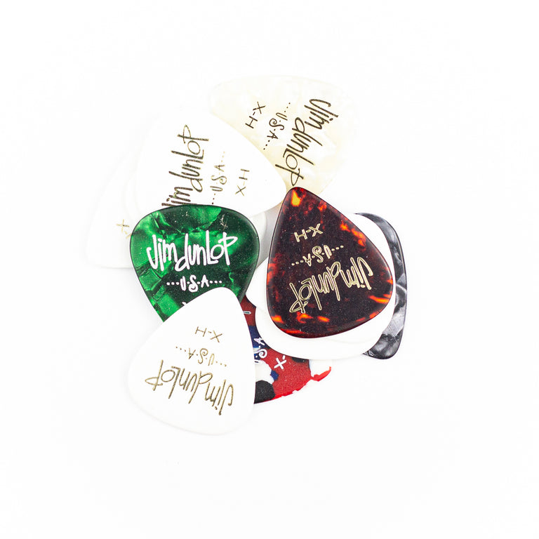 Jim Dunlop Celluloid Guitar Plectrums, Extra Heavy, 12-Pack