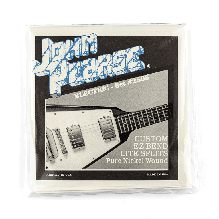John Pearse CUSTOM EZ BEND Nickel 10-50 Electric Guitar Strings, Lite Splits