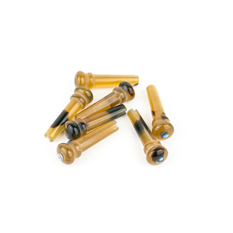 John Pearse Faux Tortoise Shell Bridge Pin Set w/ Abalone Dots