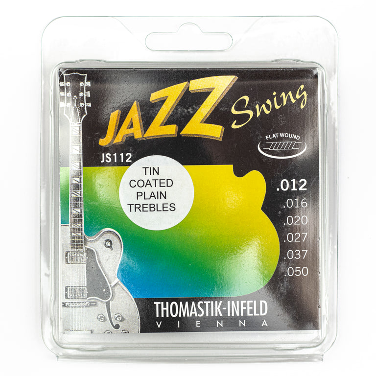 Thomastik-Infeld JS112T Jazz Swing Flatwound 12-50 Electric Guitar Strings + Tin Plated Plain Strings