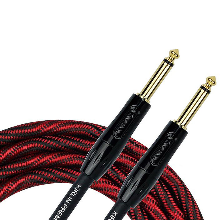 Kirlin Premium Red Wave Fabric 10' (3m) Guitar Cable, Straight-Straight