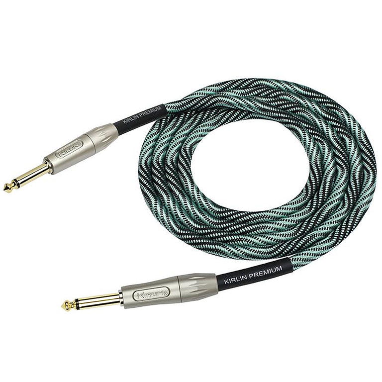 Kirlin Premium Blue Wave Fabric 10' (3m) Guitar Cable, Straight-Straight
