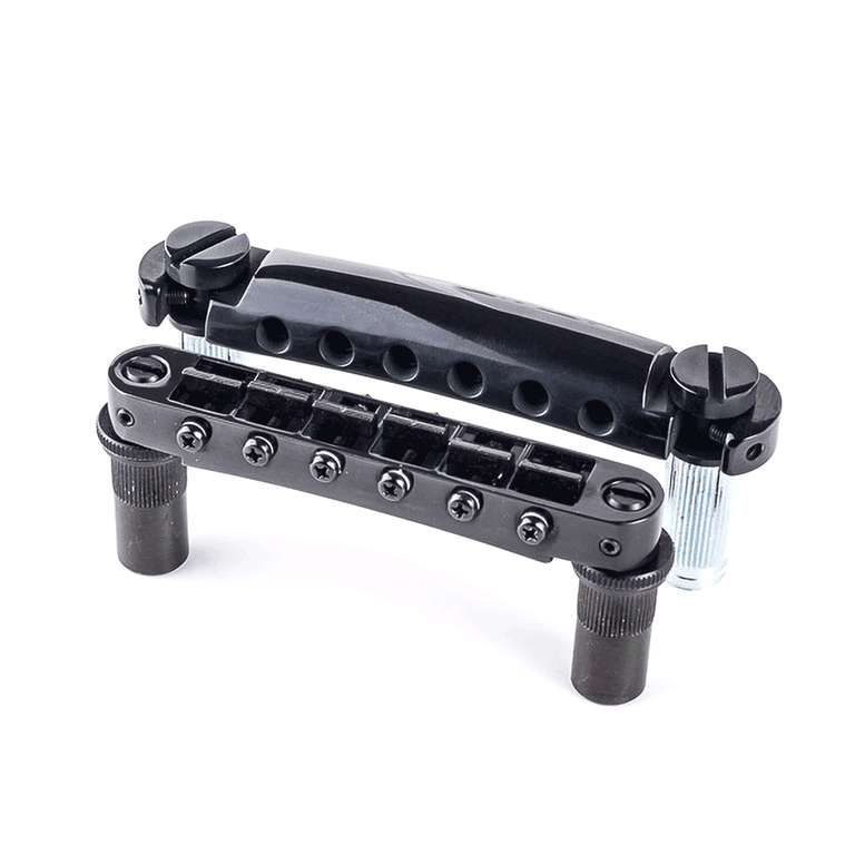 TonePros LPM02-B Metric Tuneomatic Bridge & Tailpiece Set, Black