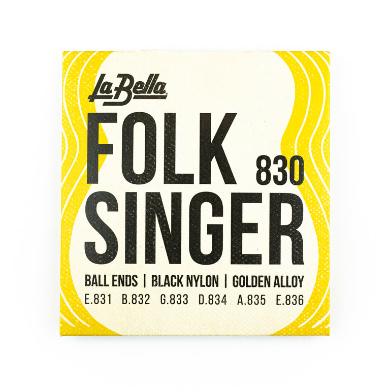 La Bella Folk Singer Golden Alloy & Black Nylon Acoustic Guitar Strings