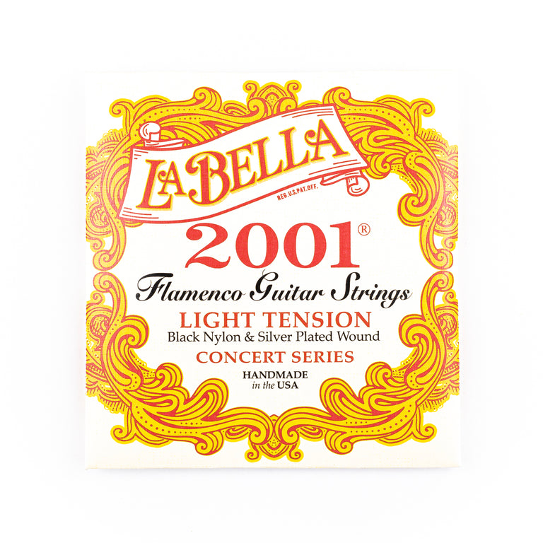 La Bella 2001-FL Silver & Black Nylon Flamenco Guitar Strings, Light Tension