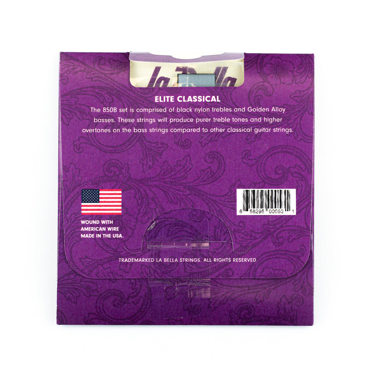 La Bella Guitar Strings 2-Pack Nylon 850B Black Nylon Golden Alloy