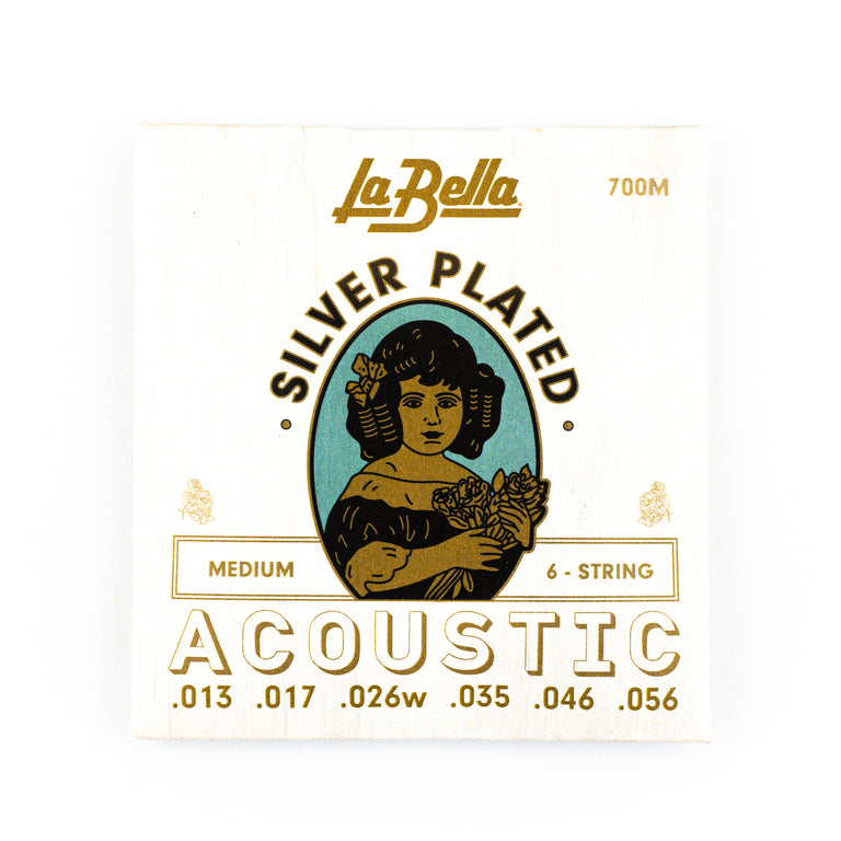 La Bella 700M Silver-Plated Copper 13-56 Acoustic Guitar Strings