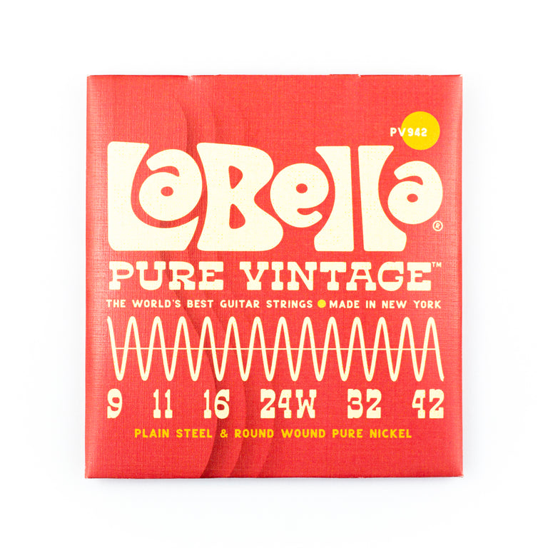 La Bella Pure Vintage Pure Nickel 9-42 Electric Guitar Strings