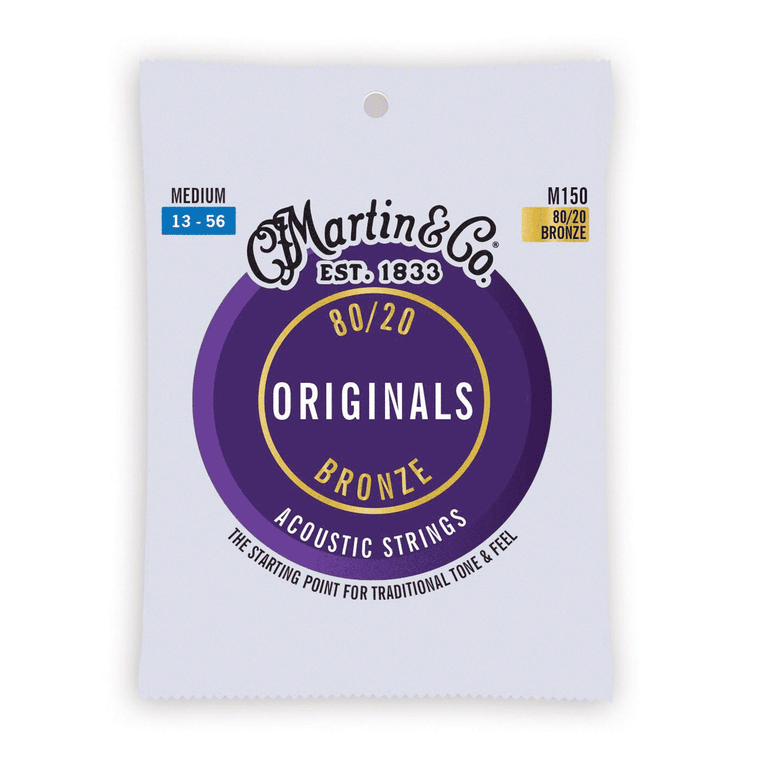 Martin Originals 80/20 Bronze 13-56 Acoustic Guitar Strings, Medium