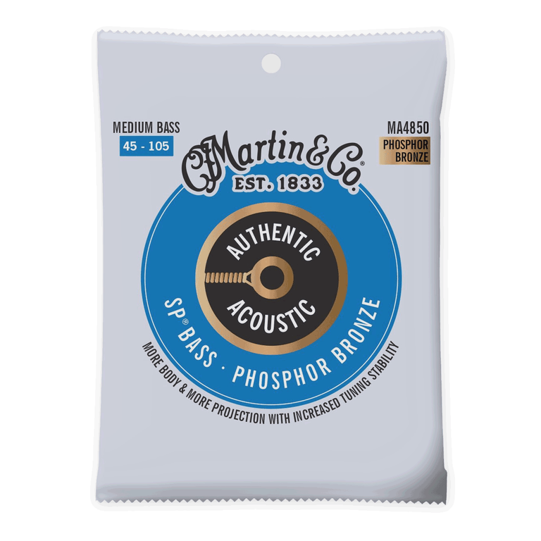 Martin MA4850 Authentic Acoustic SP Phosphor Bronze 45-105 Acoustic Bass Strings