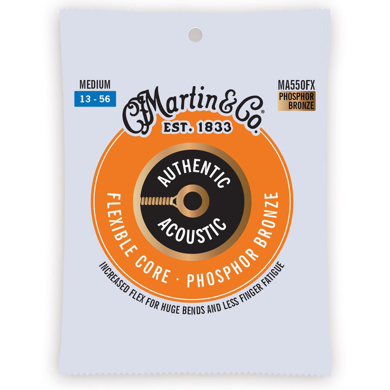 Martin Authentic Acoustic Flexible Core 13-56 Acoustic Guitar Strings, Medium