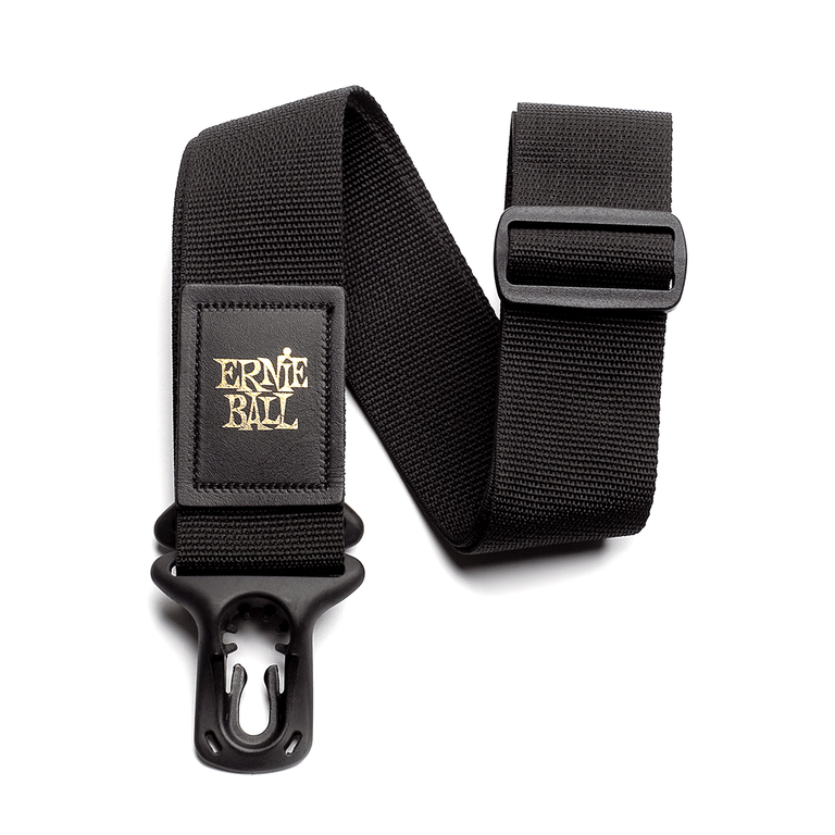 Ernie Ball Polylock Strap for Guitar & Bass, Black