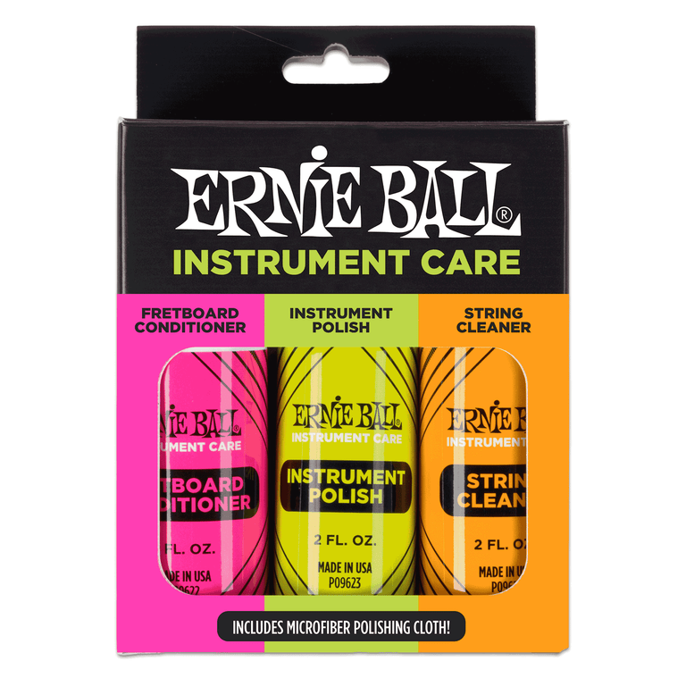 Ernie Ball Guitar & Instrument Care Kit 3-Pack w/ Microfibre Cloth