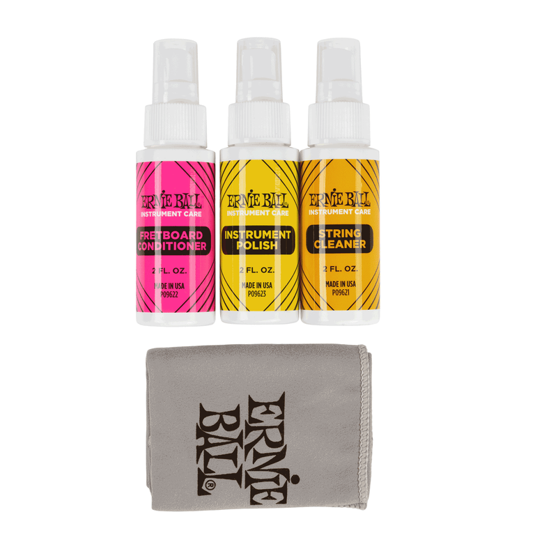 Ernie Ball Guitar & Instrument Care Kit 3-Pack w/ Microfibre Cloth