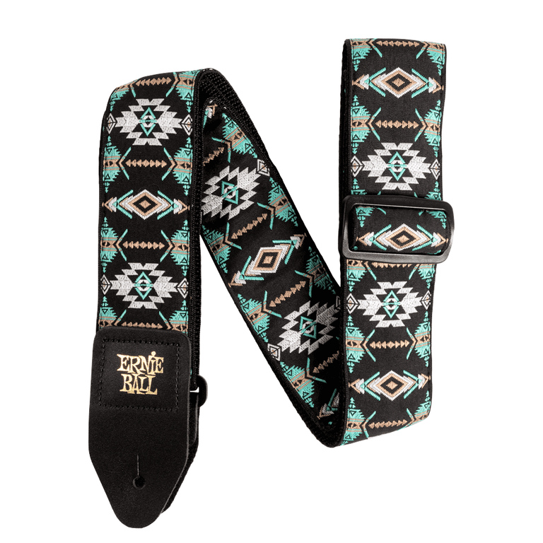Ernie Ball South Western Turquoise Blue Jacquard Guitar Strap