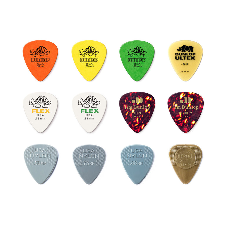 Jim Dunlop Acoustic Guitar Plectrum Variety Pack, 12-Picks