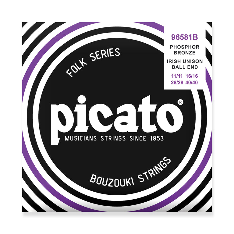 Picato Phosphor Bronze 11-40 Irish Unison Tuning Bouzouki Strings, Ball-End