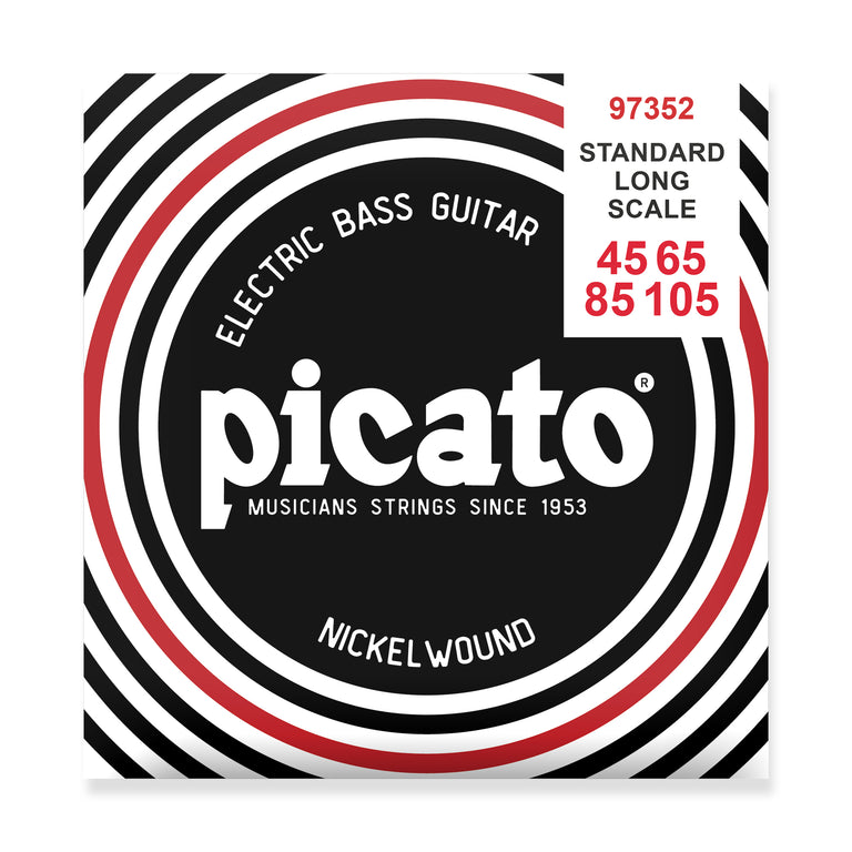 Picato Nickel Roundwound 45-105 Bass Guitar Strings, Long Scale