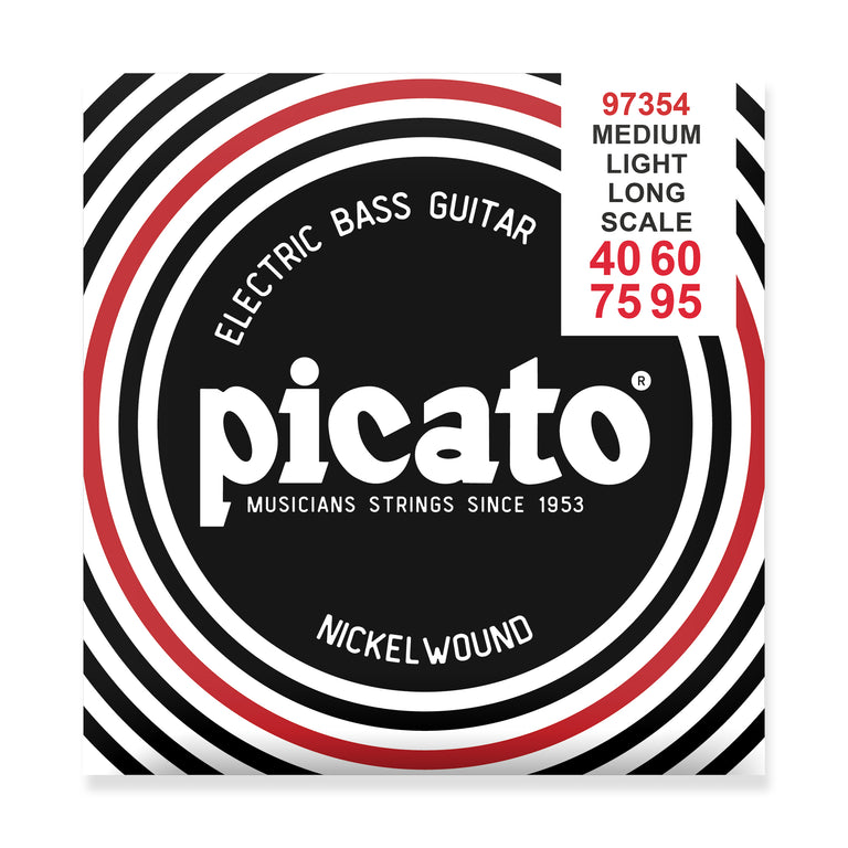 Picato Nickel Roundwound 40-95 Bass Guitar Strings, Long Scale