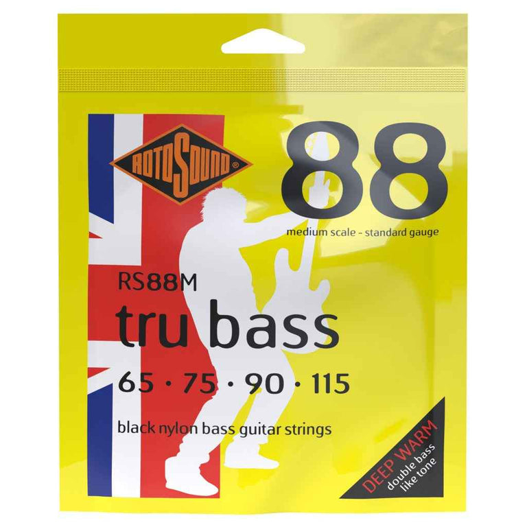 RotoSound Tru Electric Bass Black Nylon Flatwound Short Scale, .065