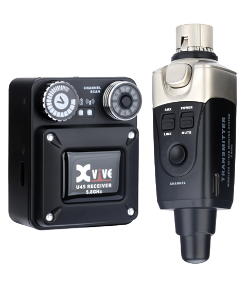 Xvive U45-BLK In-Ear Monitor Wireless System, Black