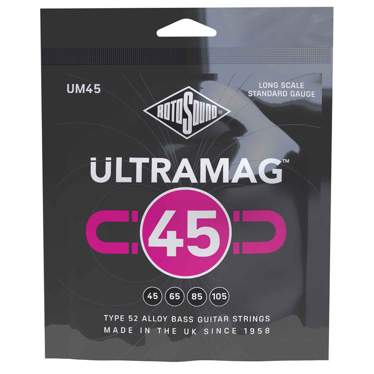 Rotosound Ultramag Alloy-52 Wound 45-105 Bass Guitar Strings, Long Scale [UM45]
