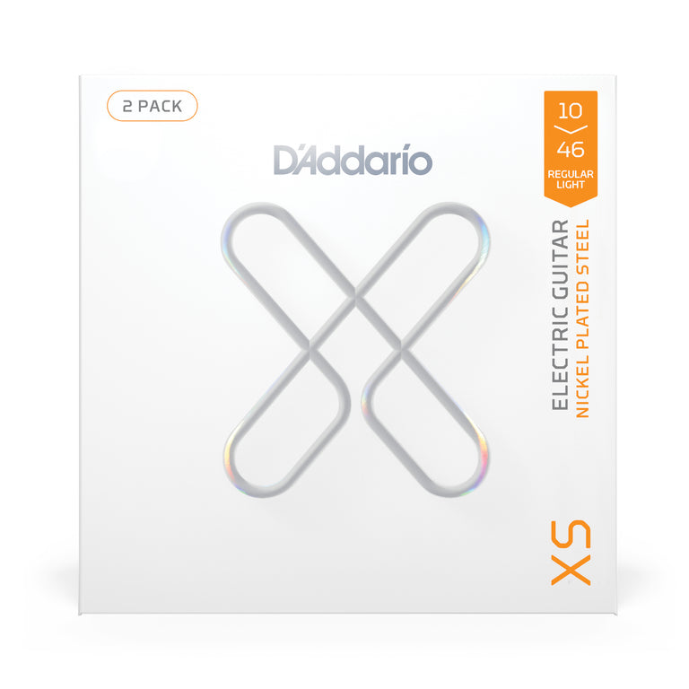 D'Addario XS Nickel 10-46 Electric Guitar Strings, Regular, 2-Pack