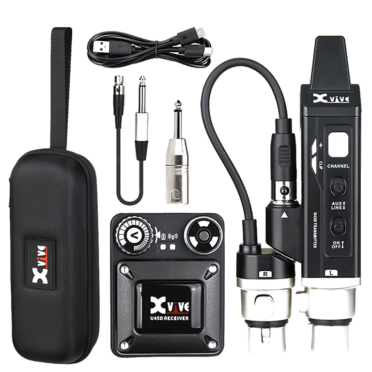 Xvive U45D-BLK Stereo In-Ear Monitor Wireless System, Black