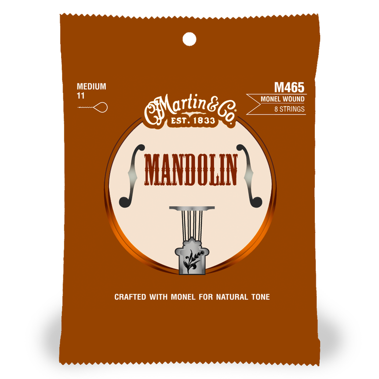 Martin M-465 Monel Wound 11-40 Medium Mandolin Strings, Loop-End