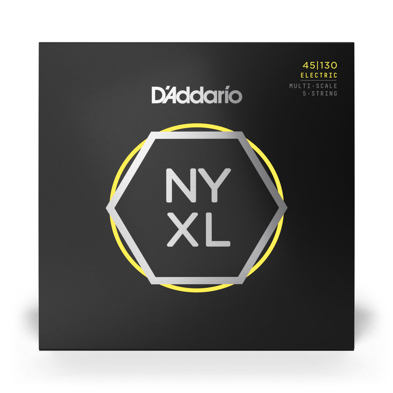 D'Addario NYXL Nickel Wound 45-130 Multiscale 5-String Bass Guitar Strings [NYXL45130MS]