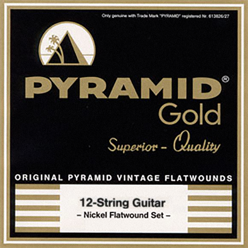 Pyramid Gold 12-String, 10-46.5 Pure Nickel Flatwound Guitar Strings