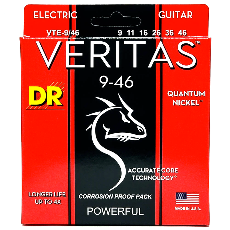 DR Strings VERITAS Quantum Nickel 9-46 Electric Guitar Strings