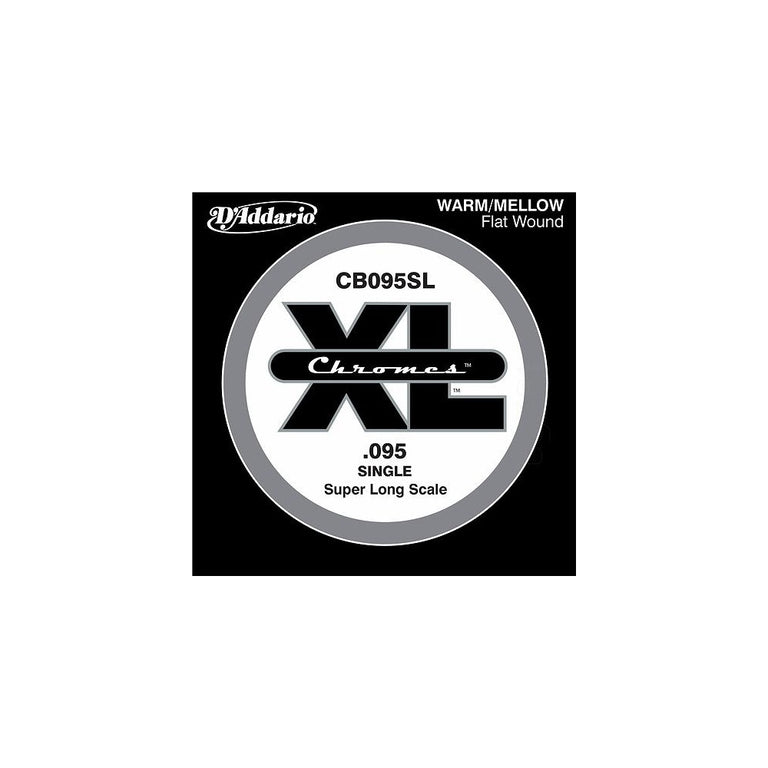 D'Addario CB095SL Chromes XL Flatwound Bass Single String .095 Super Long