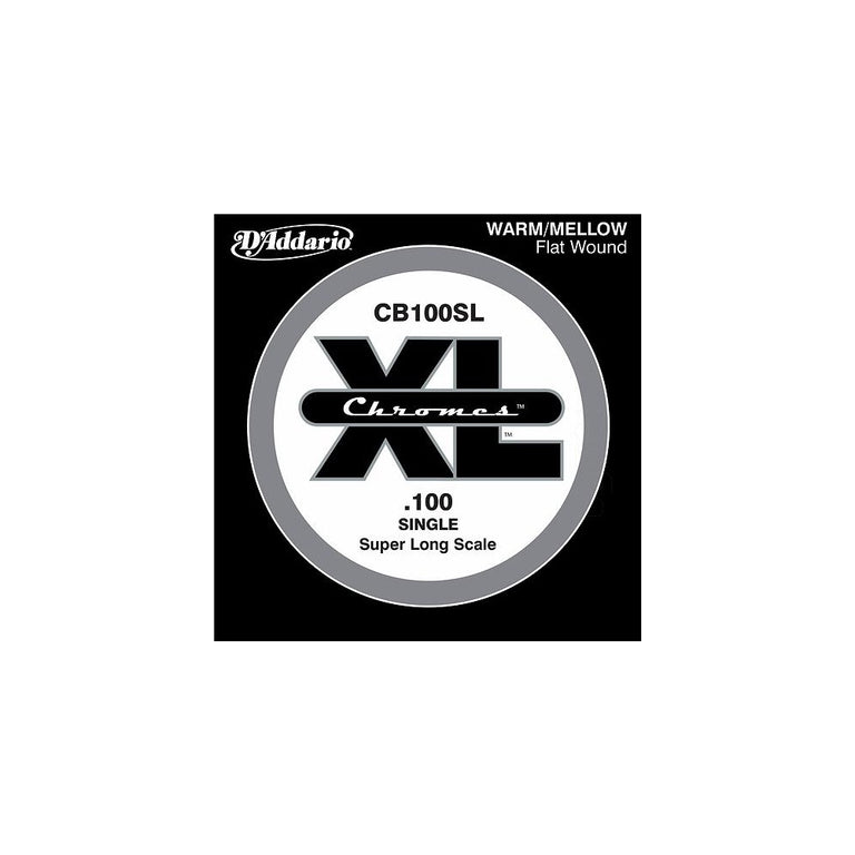 D'Addario CB100SL Chromes XL Flatwound Bass Single String .100 Super Long
