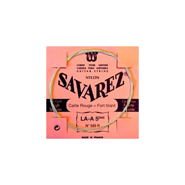 Savarez 525R Red Card Silver Wound Classical Guitar A-5th Single String, High Tension