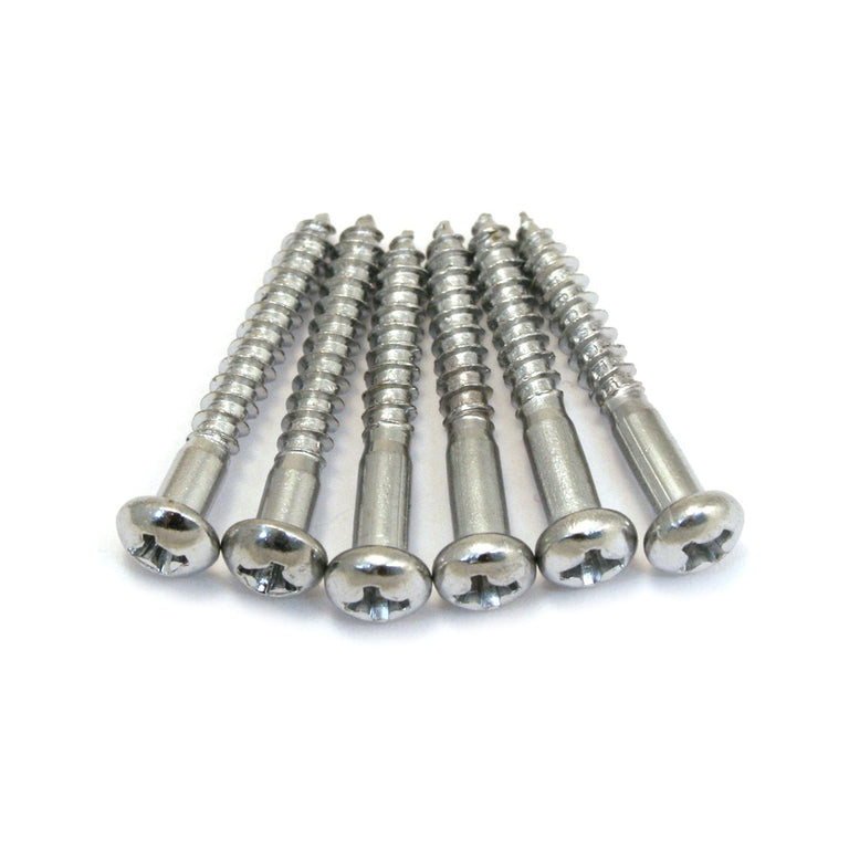 AllParts GS-0013-010 Tremolo Mounting Screws, Chrome, Long, 6-Pack